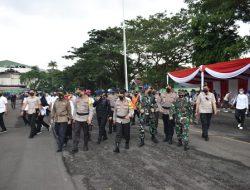 Kasilog Kasrem 043/Gatam Ikuti Apel Gelar Pasukan Ops Ketupat Krakatau 2021
