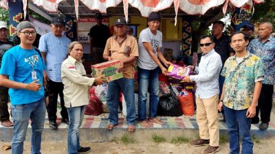 Tim Media Gabungan Salurkan Bantuan ke 2 Titik Korban Kebakaran di Lampung