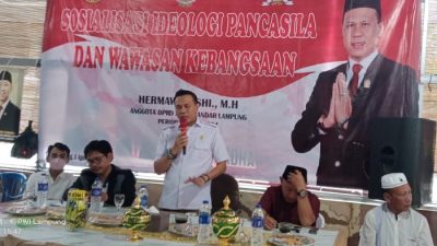 Anggota DPRD Kota Bandarlampung Hermawan Gelar Sosialisasi Ideologi Pancasila 