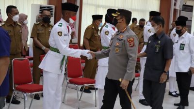 Kapolresta Hadiri Pengukuhan dan Beri Semangat Anggota Paskibraka Kota Bandarlampung 2022