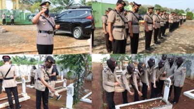 HUT Polwan, Polres Lampung Timur Gelar Ziarah ke Taman Makam Pahlawan