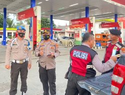 Jajaran Polres Lampung Utara Amankan SPBU Pasca Kenaikan Harga BBM