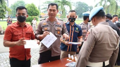 Polres Lamtim Nyatakan Tes Urin Ratusan Personil dan ASN Negatif