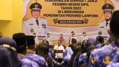 439 PNS Lingkungan Pemprov Lampung Diambil Sumpah dan Ucapkan Janji PNS