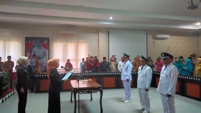Pj Bupati Tulangbawang Barat Lantik Kepala Tiyuh dan Resmikan Tiyuh Definitif 