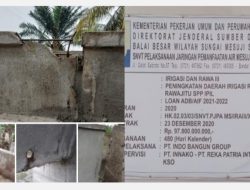 Proyek Irigasi Rawa Senilai Rp 97,8 Miliar Dikeluhkan Warga Rawajitu Tuba Berkualitas Buruk
