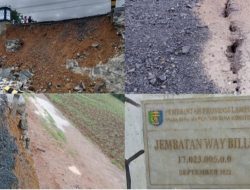 Proyek Jembatan Jalan BMBK Provinsi Lampung Senilai 5 Miliar Hancur Usai Serahterima