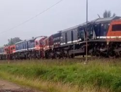 Tak ada Korban Jiwa, Kereta Api Babaranjang Saling Adu Kepala di Stasiun Rengas Lamteng