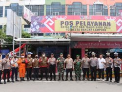 Kapolresta Bandar Lampung Cek Pos Pengamanan Ops Lilin Krakatau 2022