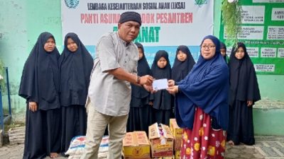 Jajaran Reaksi.co.id Gelar Baksos di Yayasan Yatim Piatu Al Bannat Kota Bandarlampung