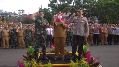 Apel 3 Pilar, Walikota Eva Dwiana Siap Jamin Kamtibmas Bersama TNI dan Polri di Kota Bandar Lampung
