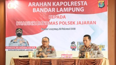 Kumpulkan Bhabinkamtibmas, Kapolresta Bandar Lampung : Peka Terhadap Potensi-Potensi yang Menggangu Kamtibmas