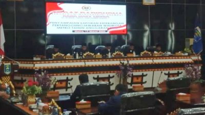 Rapat Paripurna DPRD Kota Metro Tentang Penyampaian LKPJ Walikota Metro Tahun 2022