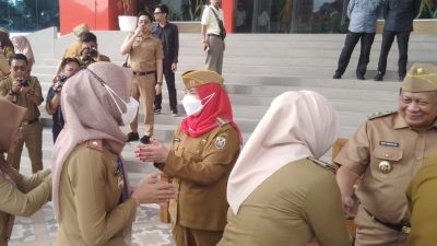 Jaga Kekompakan dan Sosialisasikan Program Biling, Eva Dwiana Gelar Halal Bihalal