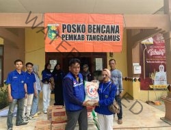 Longsor dan Banjir Semaka Tanggamus, KNPI Provinsi Lampung Beri Bantuan Sembako