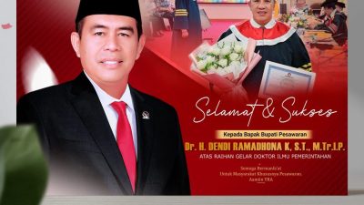 Wakil Ketua Komite II DPD RI Bustami Zainudin Beri Ucapan Selamat pada Bupati Pesawaran Dendi Ramadhona