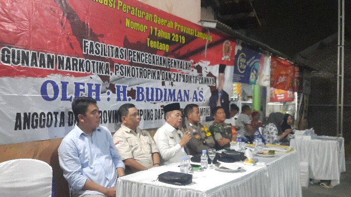 Anggota Komisi I DPRD Provinsi Lampung Budiman AS Gelar Sosialisasi Peraturan Daerah Nomor 1 Tahun 2019
