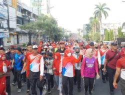 Ikut Jalan Sehat, Prajurit dan Persit Kodim 0410/KBL Warnai Kemeriahan HUT-341 Kota Bandar Lampung