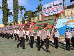 Siap Laksanakan Operasi Keselamatan Krakatau 2024, Polres Tanggamus Gelar Pasukan