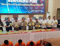 Polda Lampung Ungkap 2 Jaringan Narkotika Asal Malaysia, 20 Orang Jadi Tersangka