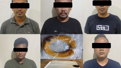 Jual Jaringan Internet Dari Hasil Curi Data Telkom, Lima Pria Di Amankan Sat Reskrim Polres Metro