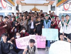 Kapolres Lampung Utara Pimpin Pengamanan Aksi Damai PC HMI di Kantor DPRD
