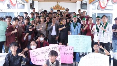 Kapolres Lampung Utara Pimpin Pengamanan Aksi Damai PC HMI di Kantor DPRD 
