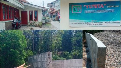 Diduga Pakai ‘Alamat Palsu’ Kontraktor Proyek Dinding Sampah TPA Bakung Terindikasi KKN