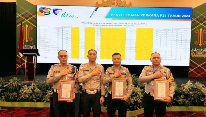 Satlantas Polresta Bandar Lampung Raih Penghargaan Bergengsi di Rakernis Lalulintas 2024