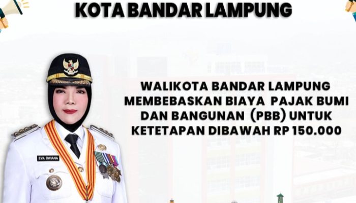 PBB di Kota Bandar Lampung Gratis, Ini Syaratnya