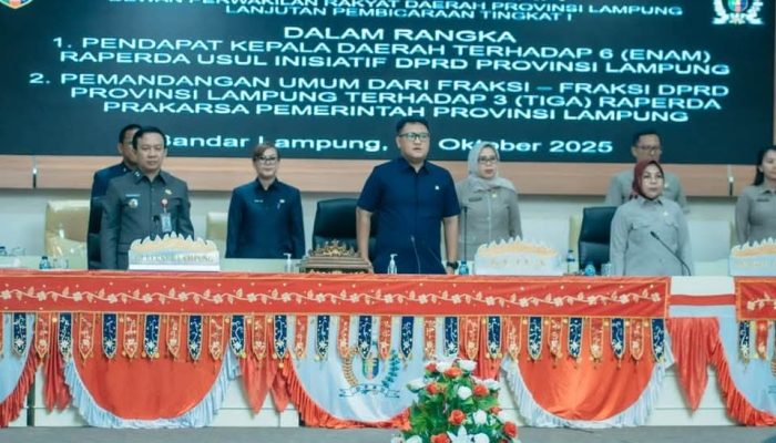 Pemprov Lampung Dorong Enam Raperda Baru, Dari Pertanian hingga Pengelolaan Satu Data