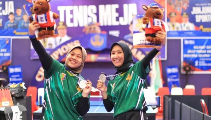Ganda Putri Lampung Cabor Tenis Meja Tembus Final dan Raih Medali Perak di Pornas Korpri 2025