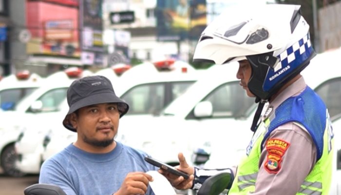 Polresta Bandar Lampung Maksimalkan ETLE Handheld Selama Operasi Keselamatan 2026