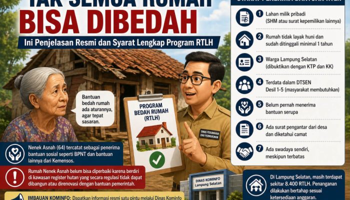 Tak Semua Rumah Bisa Dibedah, Ini Penjelasan Pemkab Lampung Selatan di Balik Syarat Ketat Program RTLH