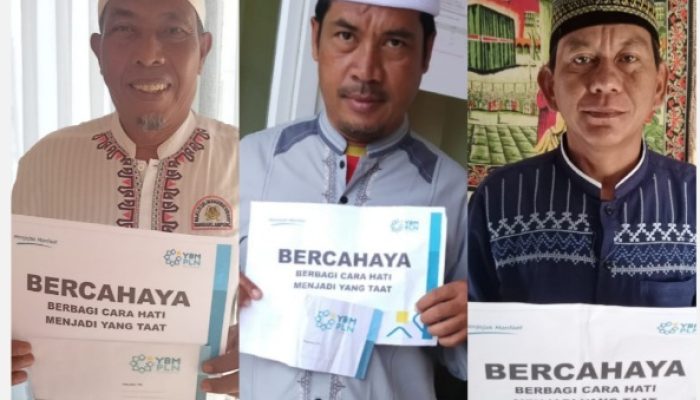 PLN UPT Tanjung Karang Bandar Lampung Bersama YBM Salurkan Bantuan pada Guru Ngaji di Lingkungan Sekitar