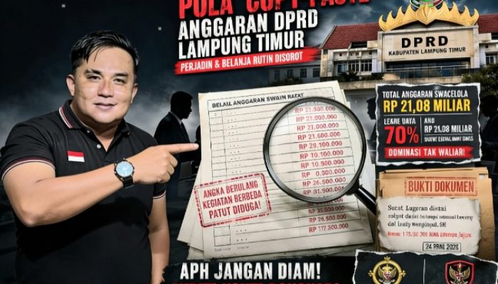 Pola ‘Copy Paste’ dan Sistem ‘Splitting’ DPRD Lampung Timur Disorot, APH Didesak Turun Tangan