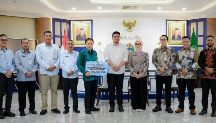 Wagub Jihan Nurlela Serahkan Bantuan Kemanusiaan Pemprov Lampung kepada Wabup Tapanuli Selatan Jafar Syahbuddin Ritonga