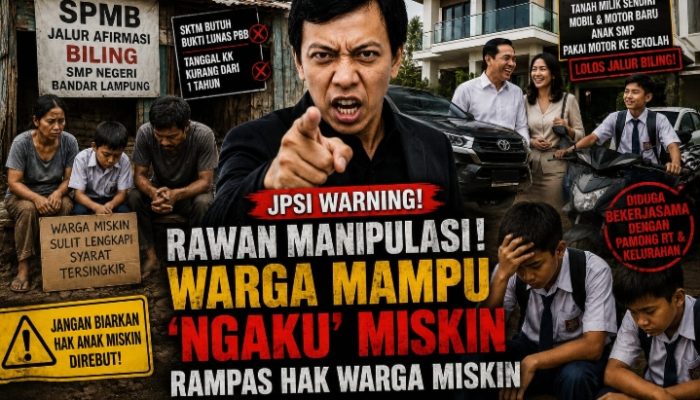 Rawan Manipulasi, JPSI “Warning” SPMB Jalur Afirmasi Biling Kota Bandar Lampung