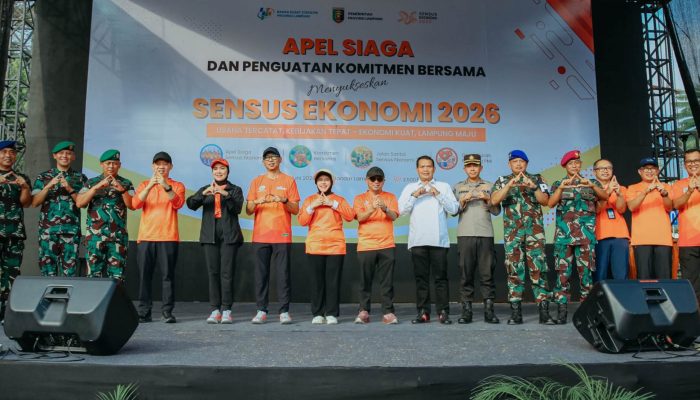 Kepala BPS RI dan Gubernur Mirza Pimpin Apel Siaga Sensus Ekonomi 2026 di Lampung