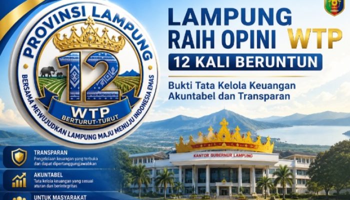 Lampung Pertahankan WTP 12 Kali Beruntun, Kepercayaan Publik Menguat