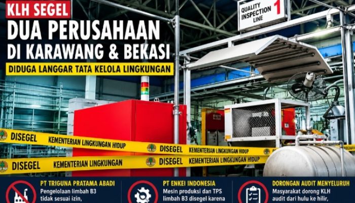 Diduga Langgar Tata Kelola Lingkungan, KLH Segel 2 Perusahaan di Karawang dan Bekasi