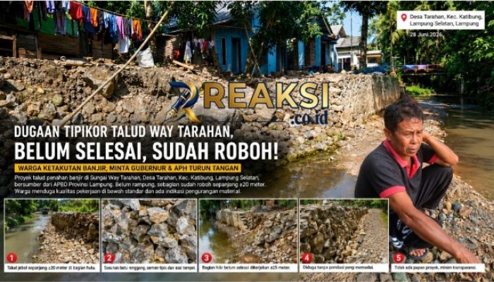 Dugaan Tipikor Talud, Warga: Lapor Pak Gubernur Lampung Kami Takut Ada Banjir