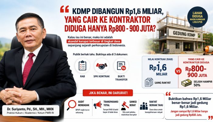 Desak Audit Total KDMP, Ketum DPP PWRI RI: Publik Berhak Tahu, Jangan Sampai Program Unggulan Presiden Tercoreng Lagi