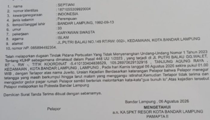 Dugaan Ancaman terhadap Keluarga Pengurus PWI Lampung Dikawal Legislator dan Jurnalis