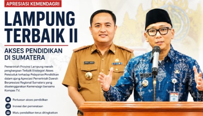 Kemendagri Apresiasi Lampung, Terbaik II Akses Pendidikan di Sumatera