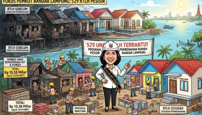 Gempur Kawasan Kumuh, Pemkot Bandar Lampung Sikat 529 Rumah Tak Layak di Pesisir