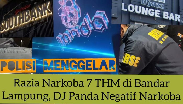 Razia 7 THM di Bandar Lampung, DJ Panda Negatif Narkoba