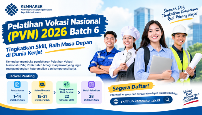Kemnaker Buka Pelatihan Vokasi Nasional, Kesempatan Tingkatkan Skill Sebelum Masuk Dunia Kerja