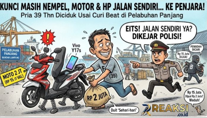 Kunci Masih Nempel, Motor “Jalan Sendiri”: Pria 39 Tahun Diciduk di Pelabuhan Panjang Lampung