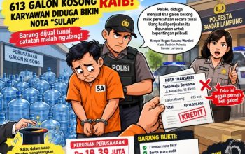 Ratusan Galon Raib, Karyawan Ditangkap Polisi Bandar Lampung Diduga Sulap Penjualan